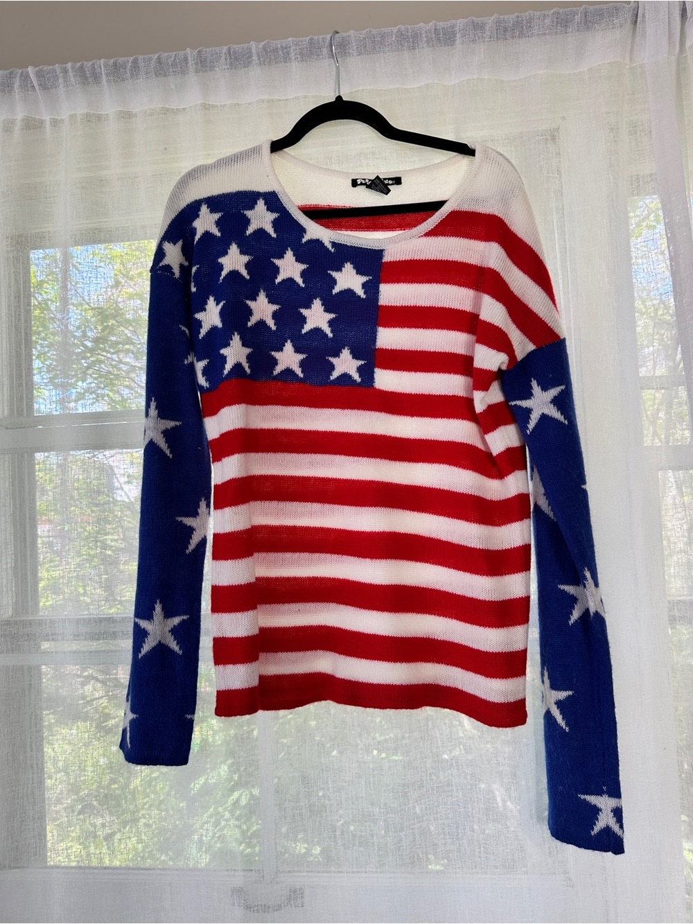 Planet Gold Red White & Blue Striped Knit Sweater